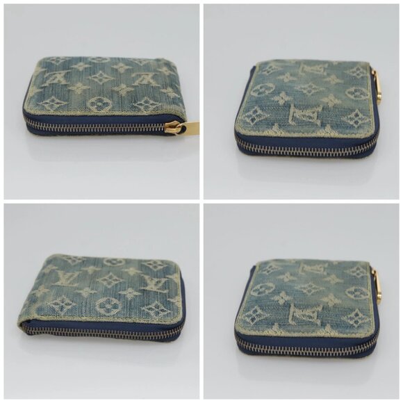 LOUIS VUITTON Monogram Denim Mini Zippy Wallet Wallet Blue M95342 LV Auth BD1131 - Picture 16 of 16